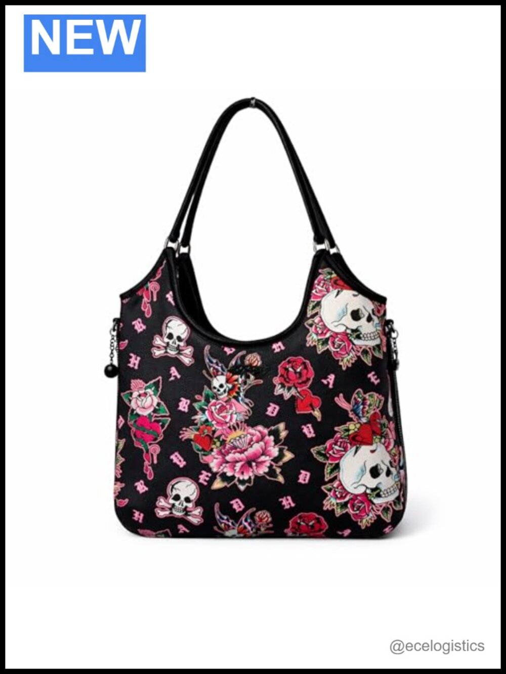 Faux Leather Panther Tote Shoulder Bag Ed Hardy Tattoo